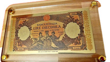Banconota  da lire 10.000 in oro antico opera autentica ed originale certificata