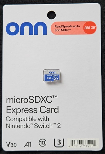 Onn 256gb microsd express - 256gb, card
