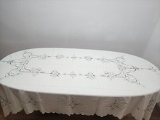 Antica Tovaglia rettangolare   ricamata a mano epoca inizi 900 vintage
