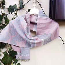 Sciarpa Foulard Un Jour Ailleurs duble face grigia rosa con fili lurex argento a