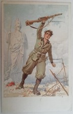 CARTOLINA MVSN REPARTI MILIZIA UNIVERSITARIA LIBRO E MOSCHETTO BELTRAME LEGIONE 