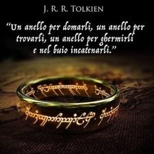 Signore degli Anelli Oro anello Nuovo Acciaio Moderno Speciale Inossidabile tn