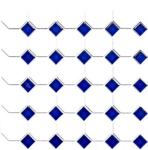 Octagonales mosaico bianco - mosaico, blu