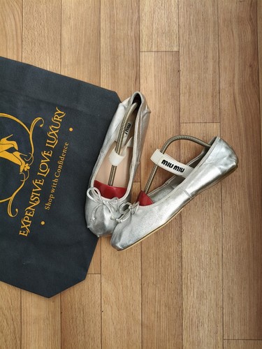 Miu ballerina argento - miu,