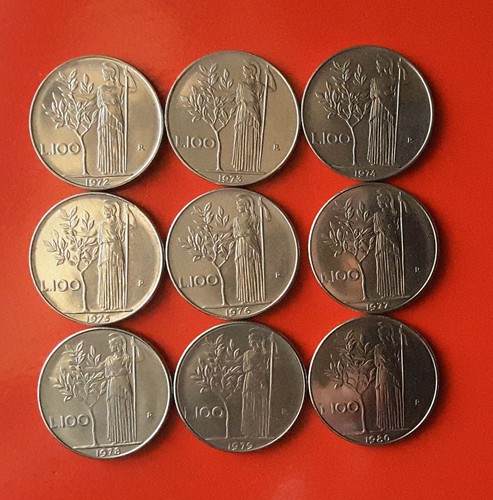 Monete 100 lire anni - 9,