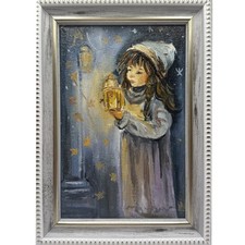 Dipinto olio originale Natale