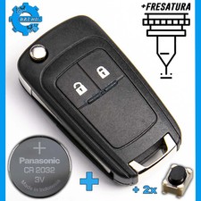 1x CHIAVE GUSCIO ADATTO A OPEL MERIVA ZAFIRA INSIGNIA MOKKA + CR2032 + FRESATURA