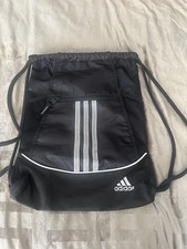 Zaino Adidas con coulisse palestra nero 3 strisce tasche a rete sport logo borsa