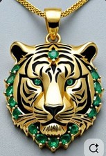 Testa di tigre placcata oro
