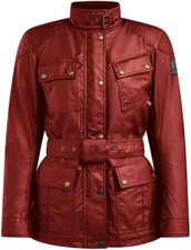 Giacca donna originale BELSTAFF trofeo turistico classico cotone cerato con cintura taglia 46