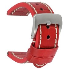 Cinturino orologio rosso pelle