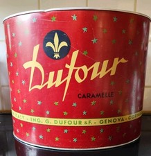 Grande scatola latta per caramelle DUFOUR