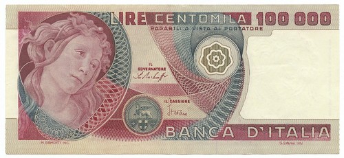 100000 lire banca - banca, d'italia