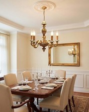 LAMPADARIO IN LEGNO FOGLIA ORO