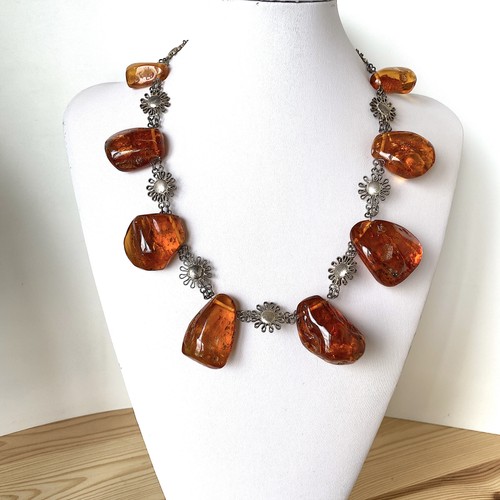 Collana ambra vintage perline - collana,