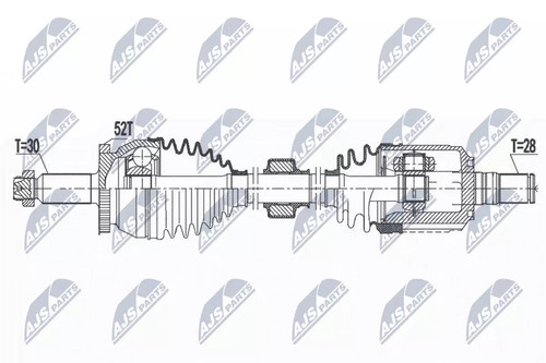 Semiasse nty 680mm - semiasse,