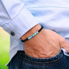 ? Bracciale Minimalista 4mm Pietrine Naturali Unisex Boho Chic – Sped Gratis