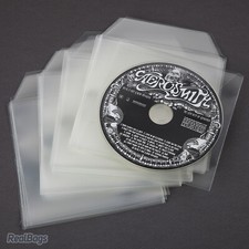   100 Buste per CD/DVD in polipropilene trasparente lucido con aletta 100 my 