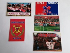 Lotto Da 5 Tessere Ultras Montevarchi Curva Calcio No Adesivo Sciarpa Toppa...