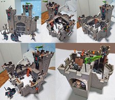 PLAYMOBIL: CASTELLO DEL FALCO ROSSO con 4 CAVALIERI + 1 CAVALLO - COME DA FOTO