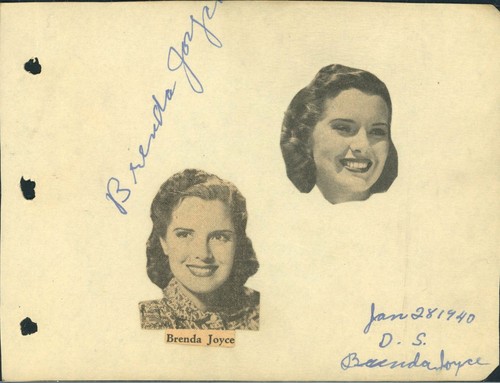 Autografo vintage brenda joyce - autografo,