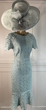 Abito all'uncinetto verde Jacques Vert UK 8/10 matrimonio mamma sposa sposo ospiti gare