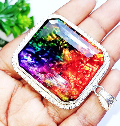Ciondolo ammolite doppietta - doppietta, in