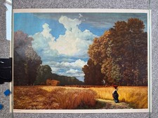 Stampa/poster vintage anni 80 Robert Zund - Il raccolto fine art