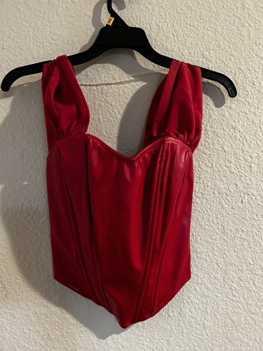 Top stile corsetto pelle - , feux