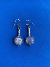 orecchini vintage in argento e pietra luna