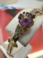 BRACCIALE Bracelet CON PIETRE vintage anni 90 solid GOLD 18KT vero ORO 750gr11,5