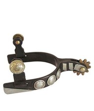 Speroni Western da bambino in ferro nero largo con borchie tonde e argenti Lakot