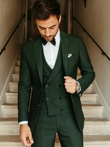 Pezzi abito verde uomo slim - abito,