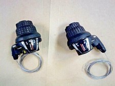 COPPIA COMANDI CAMBIO BICI MTB SHIMANO REVO SHIFT 3V SX RS30 + 7V POST.