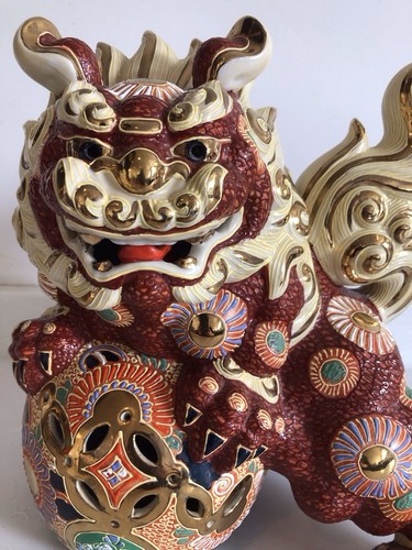 Japanese kutani ware lion foo - lion,