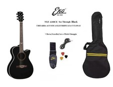 EKO NXT A100ce See Throug BLACK CHITARRA ACUSTICA ELETTRIFICATA + BAG e Tracolla