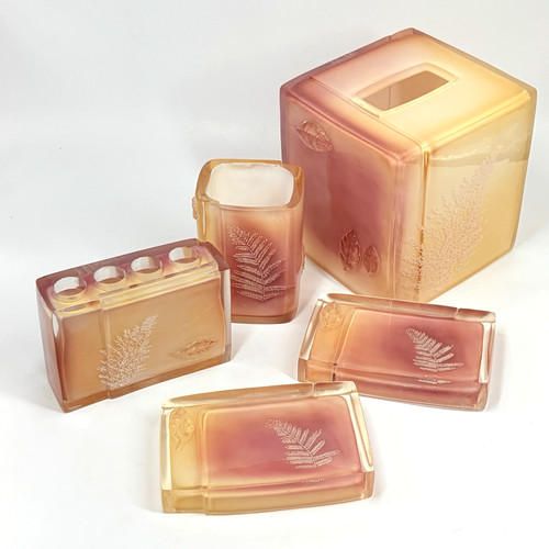 Set accessori bagno - , foglie