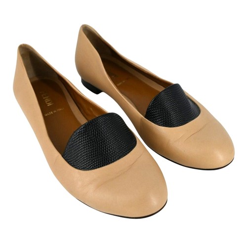 Ballerine fendi beige pelle - beige, in