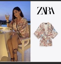 New ZARA PRINTED KIMONO