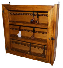 Vetrina portapipe 39 posti  parete in legno vetrinetta poggiapipe curapipe 