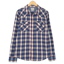 Vintage Lee Camicia da Uomo a Quadri Flanella Bottoni Taglialegna Cq1 Taglia L