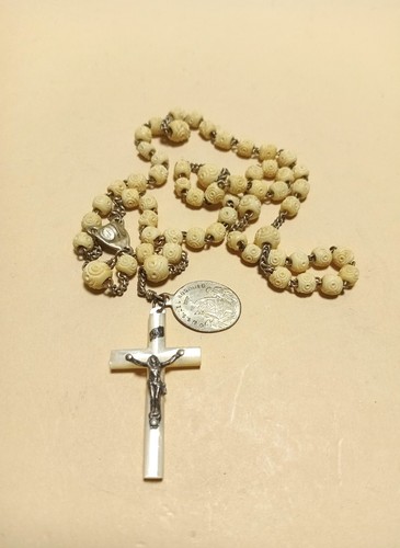 Rosario antico grani incisi - rosario,