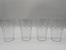 Tupperware Set di 4 Bicchieri Trasparenti 475ml - Motivo Texturizzato - Nuovi in Bustina