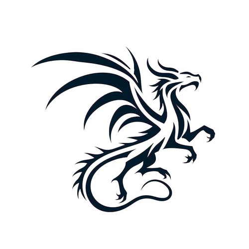 Stencil drago volante - drago,