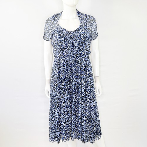 Abito midi blu floreale - , con