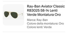 Ray-Ban Aviator Classic RB3025
