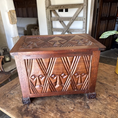 African wooden chest trunk - chest,
