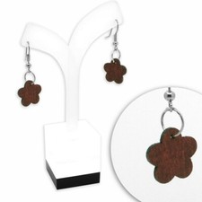 Legno Orecchini Pendenti Fiore