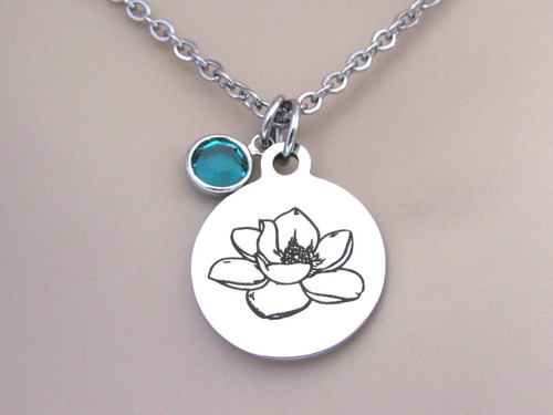Collana magnolia con pietra - collana,