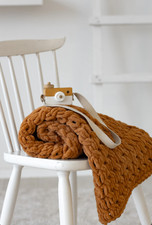 Coperta maglia grossa fatta - coperta, grossa,